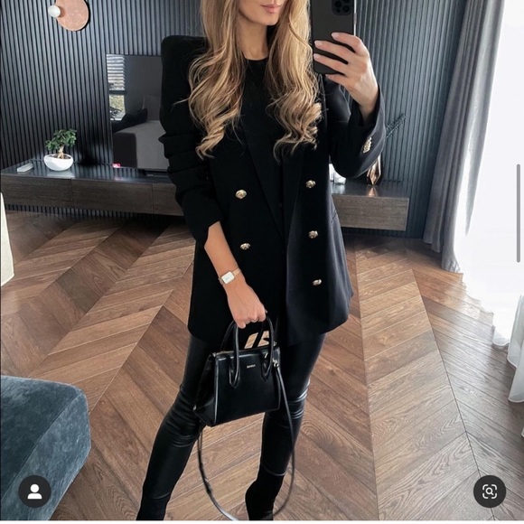 ZARA LONG BLAZER WITH GOLD BUTTONS - Picture 5 of 15